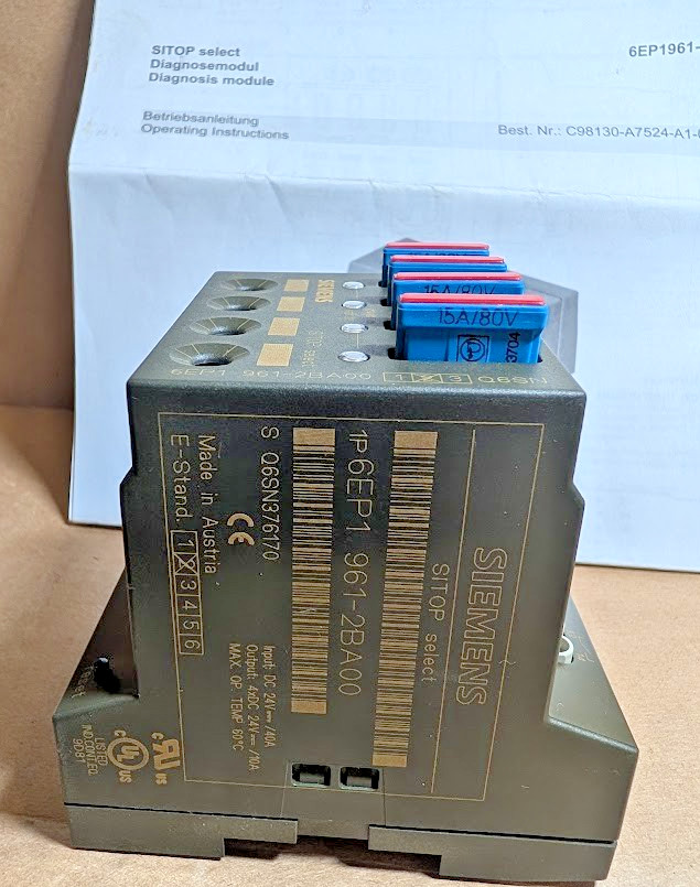 Siemens 6EP1961-2BA00 SITOP Select Diagnostics Module, 4-ch Input, 24V (New NB)