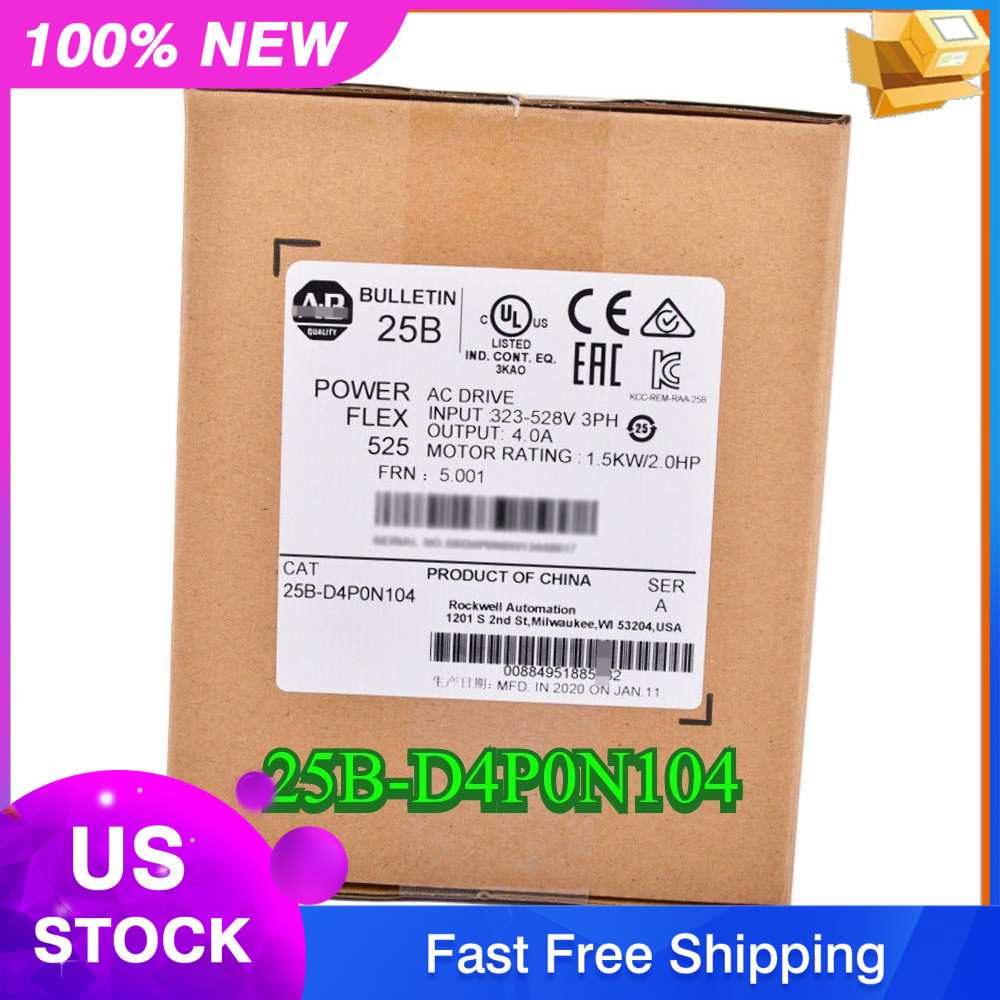 1pc Allen-Bradley 25B-D4P0N104 25BD4P0N104 PowerFlex 525 1.5kW 2Hp AC Drive new