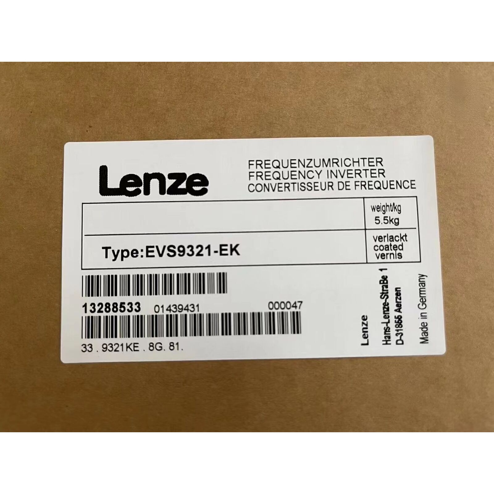 EVS9321-EK BRAND NEW LENZE SERVO DRIVE INVERTER EVS9321EK FREE SHIP