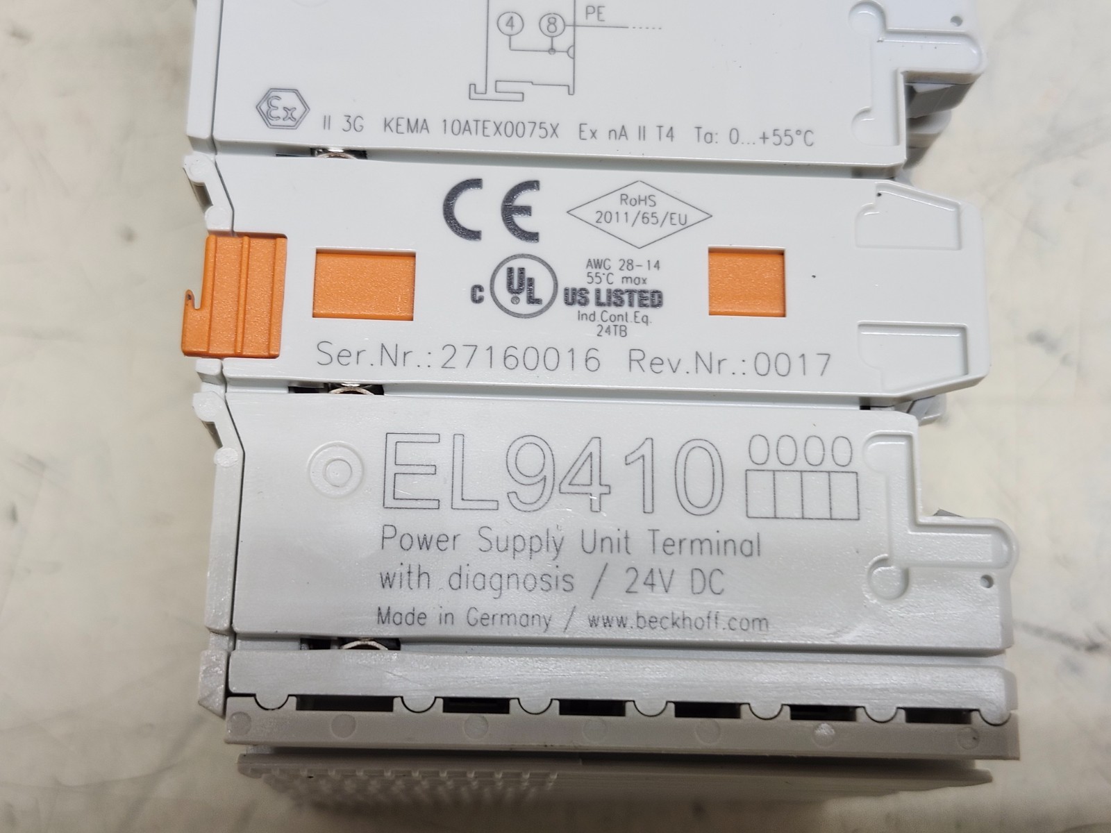 Lot Of 5 Beckhoff E-Bus Power Supply Unit Terminal P/N: EL9410 FREE SHIPPING
