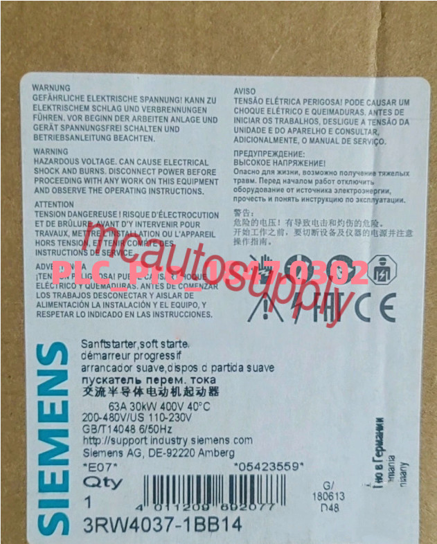 3RW4037-1BB14 1PC Brand New Siemens 3RW40371BB14 Fast delivery
