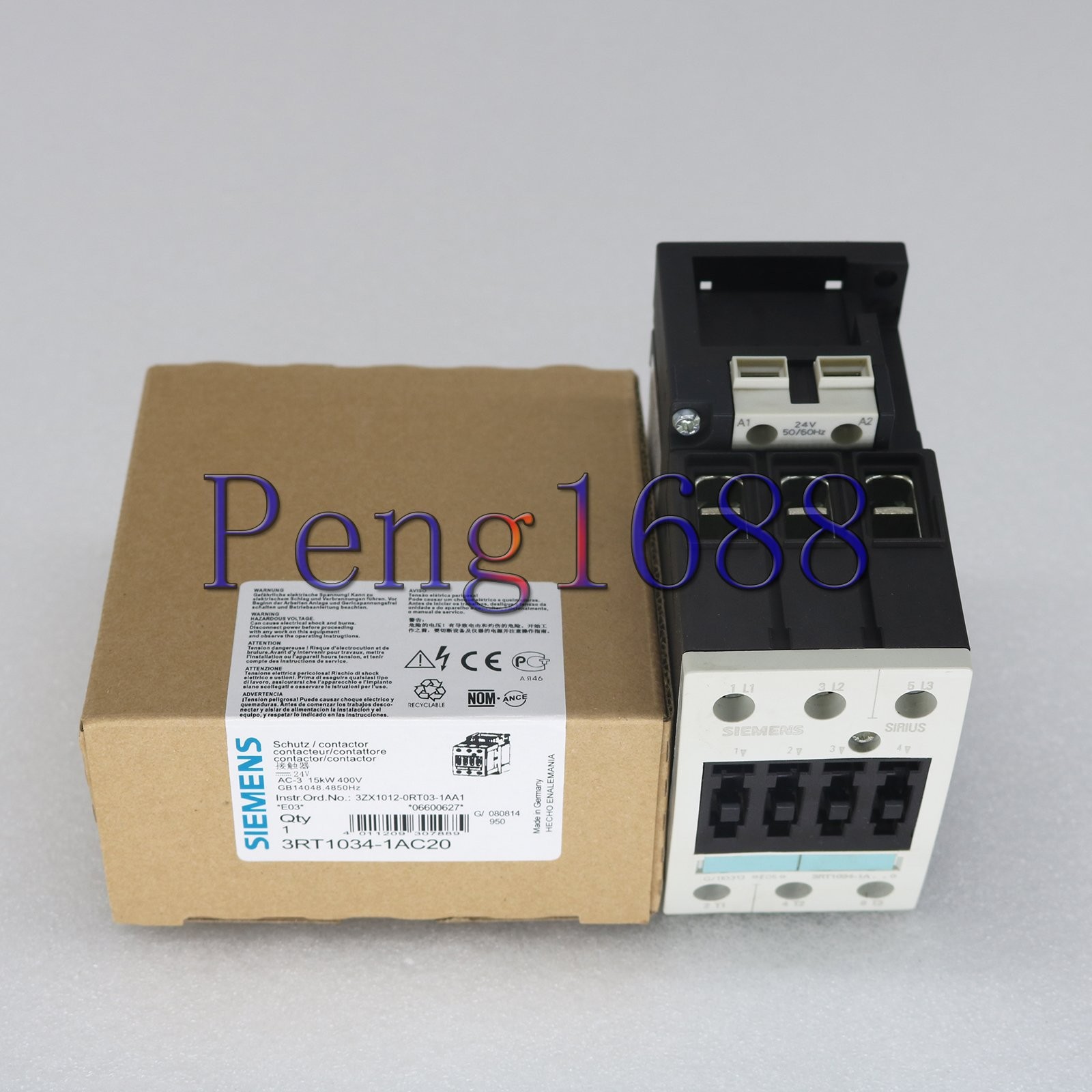 SIEMENS NEW Sirius 3RT1034-1AC20 3RT10341AC20 AC-3 24V 3P S2 Contactor