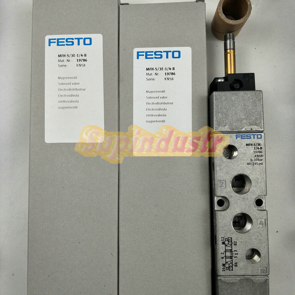 New Festo MFH-5/3E-1/4-B 19786 Solenoid Valve One Free Shipping MFH5/3E1/4B