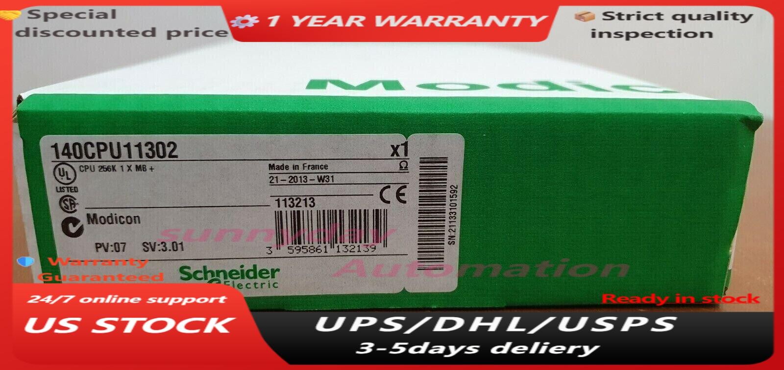 In Box 140CPU11302 140-CPU-11302 PLC Controller CPU Module US Free TAX