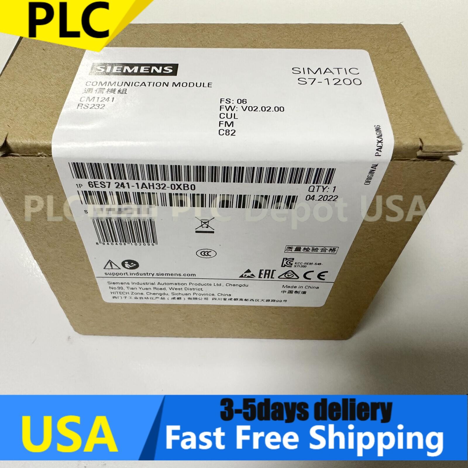 New Siemens 6ES7241-1AH32-0XB0 6ES72411AH320XB0 SIMATIC S7-1200 CM 1241