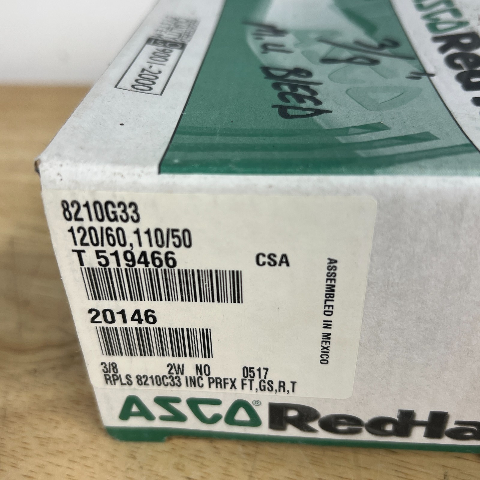 REDHAT Solenoid Valve: 2-Way, Normally Open, 3/8 in Pipe Size, 110V AC/120V AC,