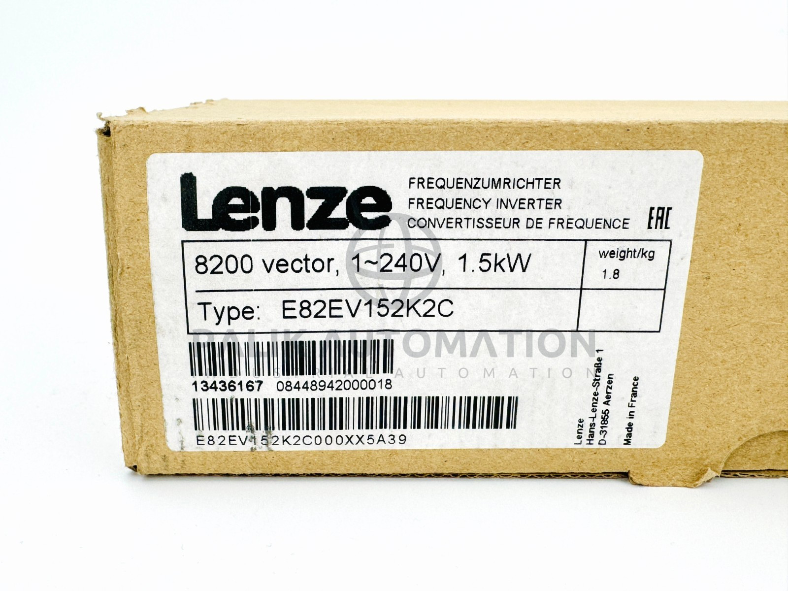 LENZE E82EV152K2C 8200 Vector series 13436167 1.5kW E82EV152_2C 5A39 NEW
