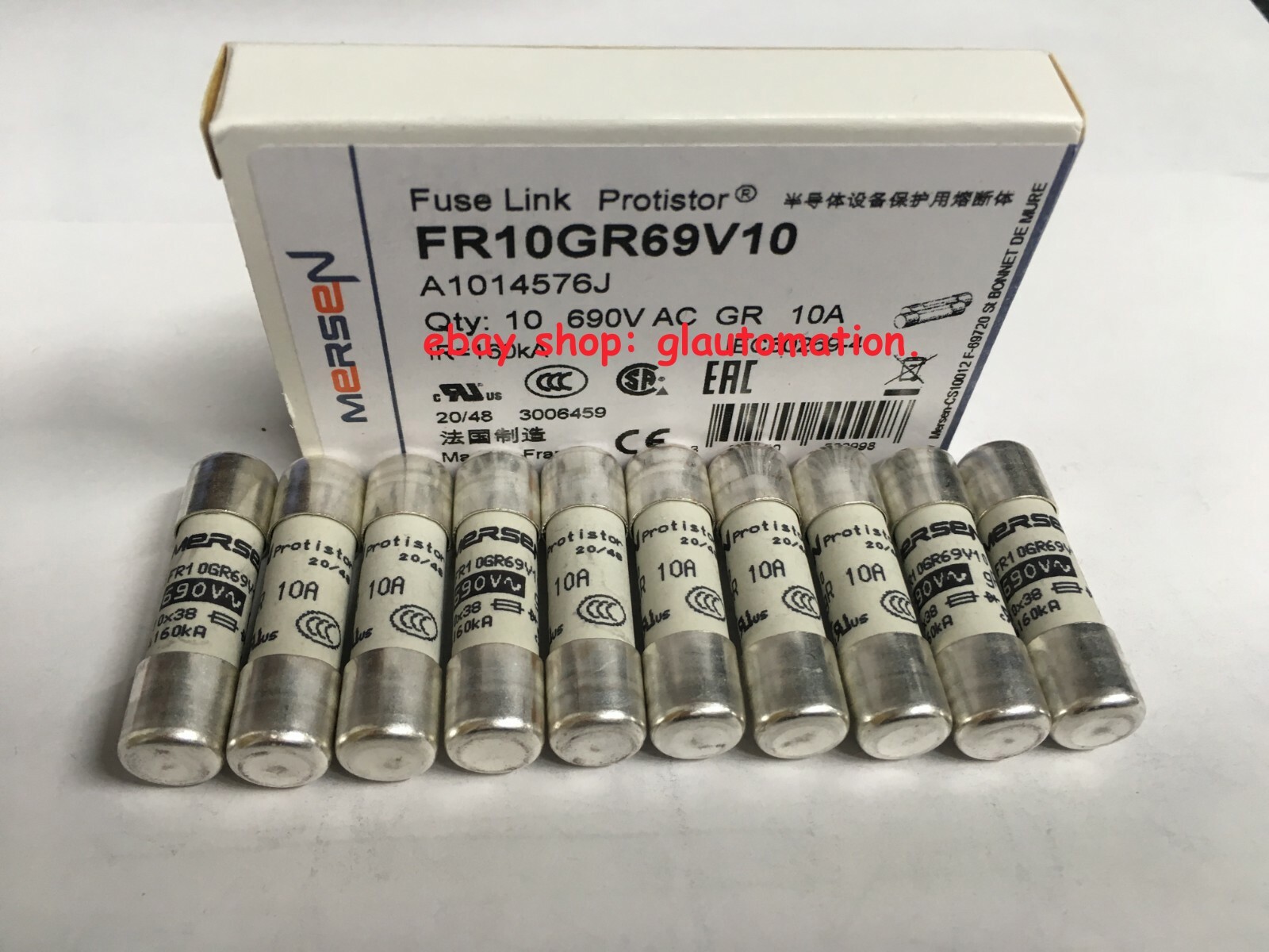 10 PC Ferraz Shawmut FR10GR69V10 Protistor Ferrule Fuse 10 Amp 10*38 gRB 690V