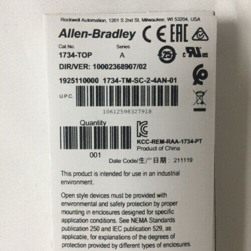 Allen Bradley 1734-TOP POINT I/O Screw Terminal Base AB 1734TOP FREE SHIP