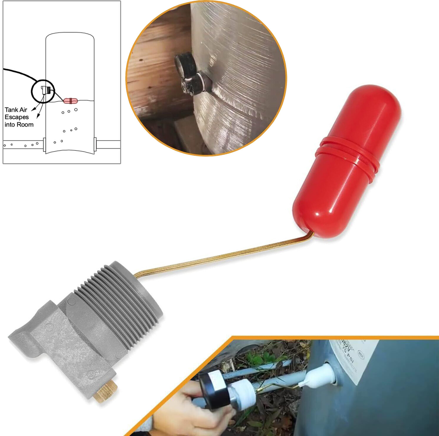 Air Volume Controls for Deep Wells, Water Tank System 1-1/4 in MNPT F93B-1C