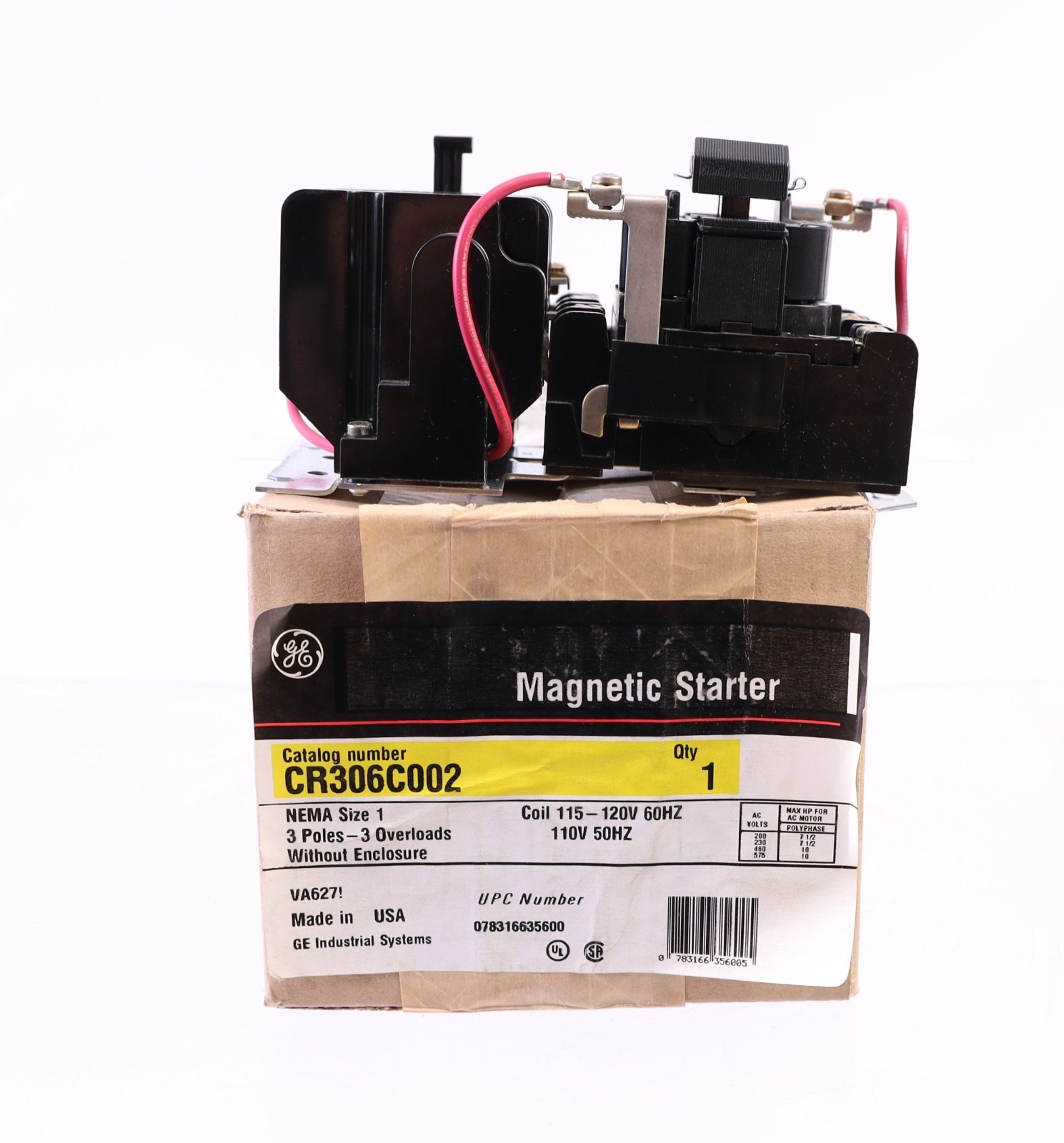 GE MAGNETIC STARTER CR306C002 ! NEW !