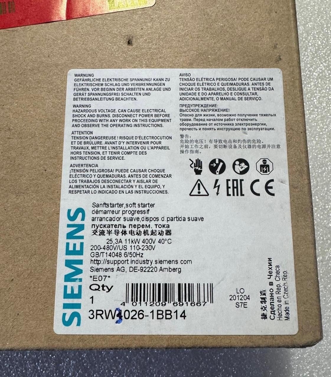 SIEMENS 3RW3026-1BB14