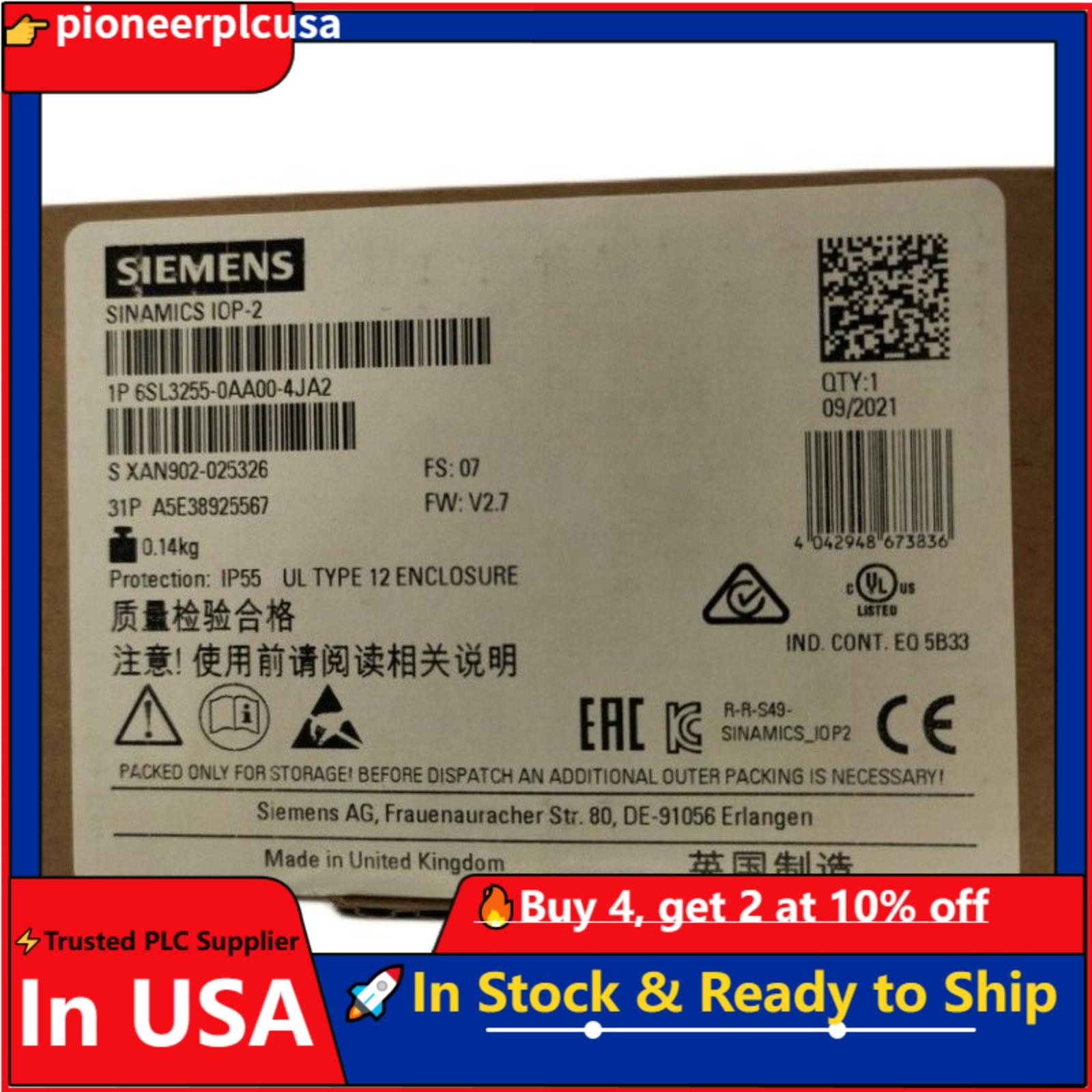 New Siemens 6SL3255-0AA00-4JA2 6SL32550AA004JA2 G Intelligent Operator Panel
