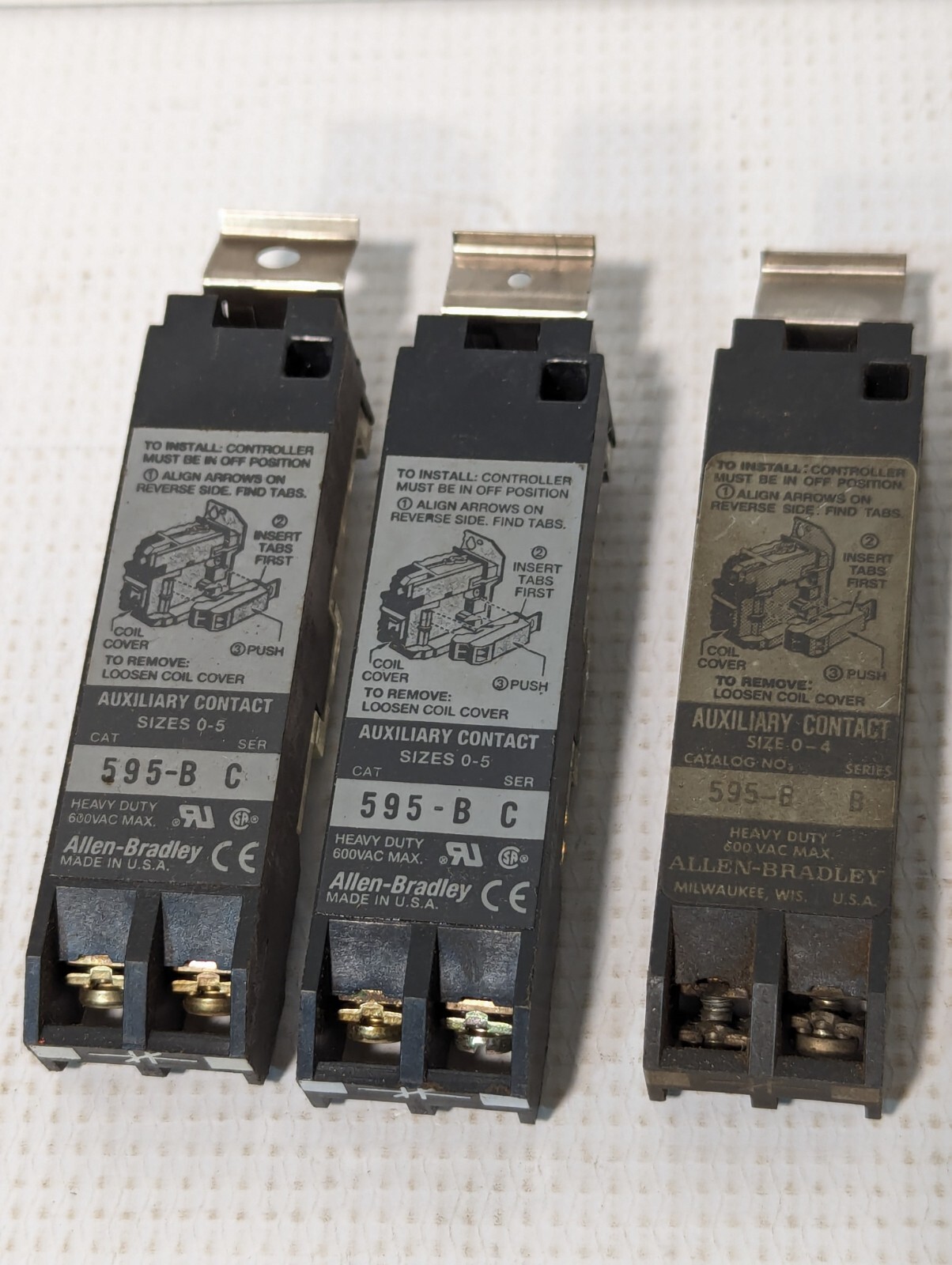 Allen Bradley 595-B Heavy Duty Size 0-5(-4) Auxilary Contact