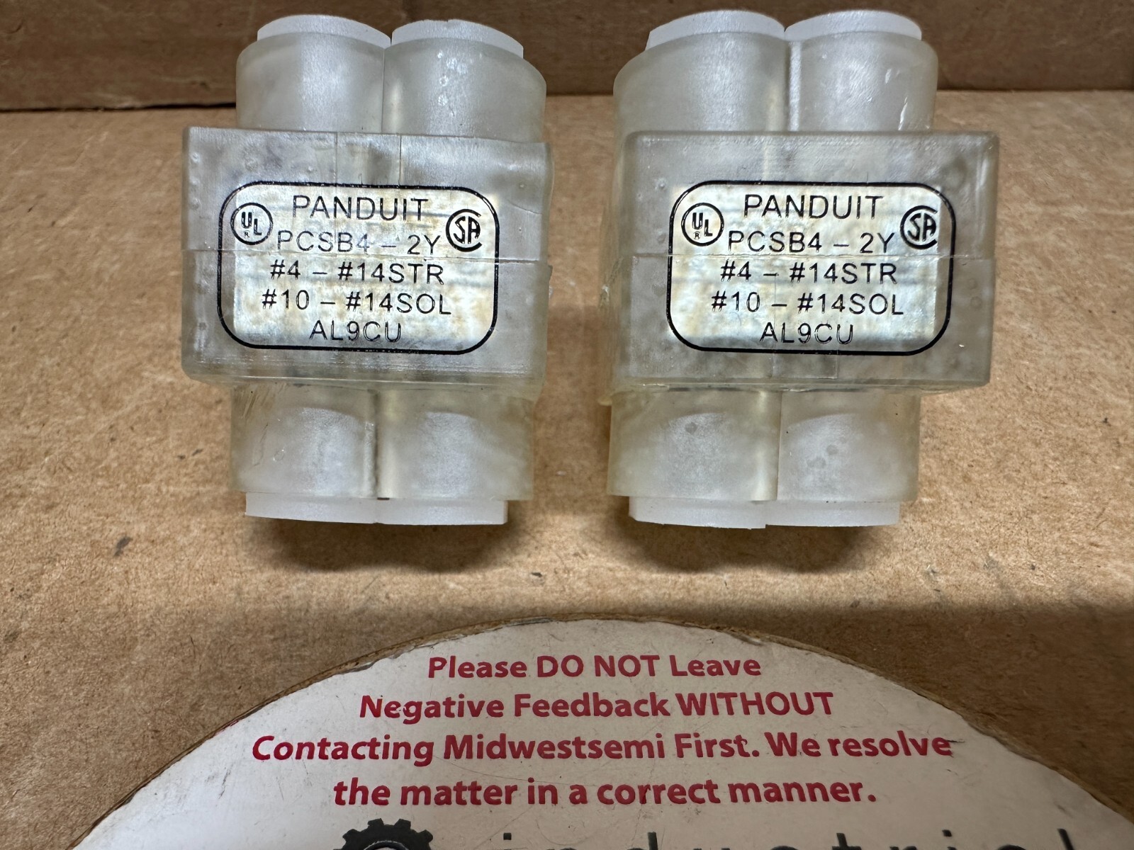 2X NEW PANDUIT PCSB4-2Y #4-#14STR #10-#14SOL AL9CU MULTI TAP INSULATED CONNECTOR