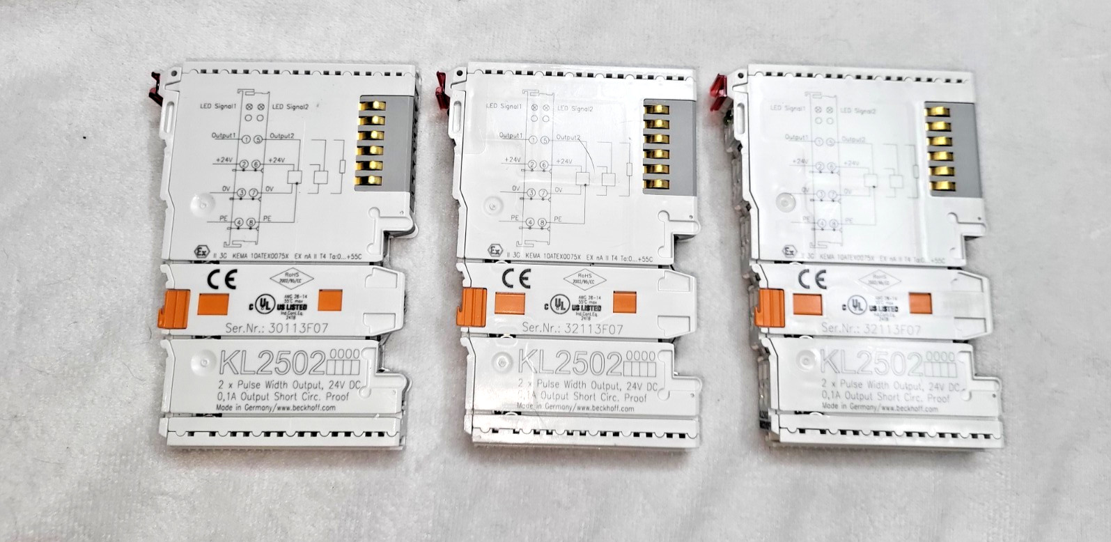 Lot of 3 BECKHOFF KL2502 Modules