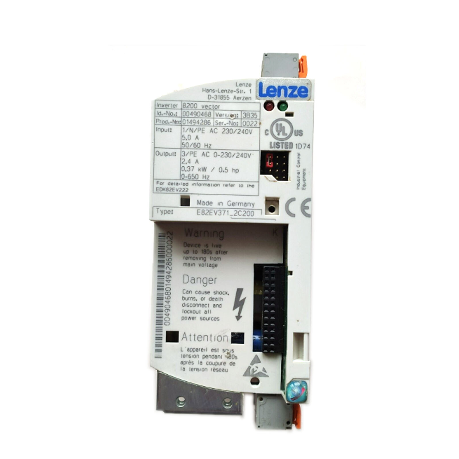New In Box LENZE E82EV371-2C200 E82EV371K2C200 Vector Inverter 0.37KW 220V