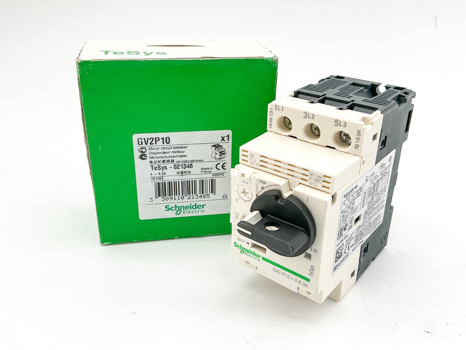 New Schneider Electric GV2P10 Circuit Breaker Manual Starter 690V 3P 021348