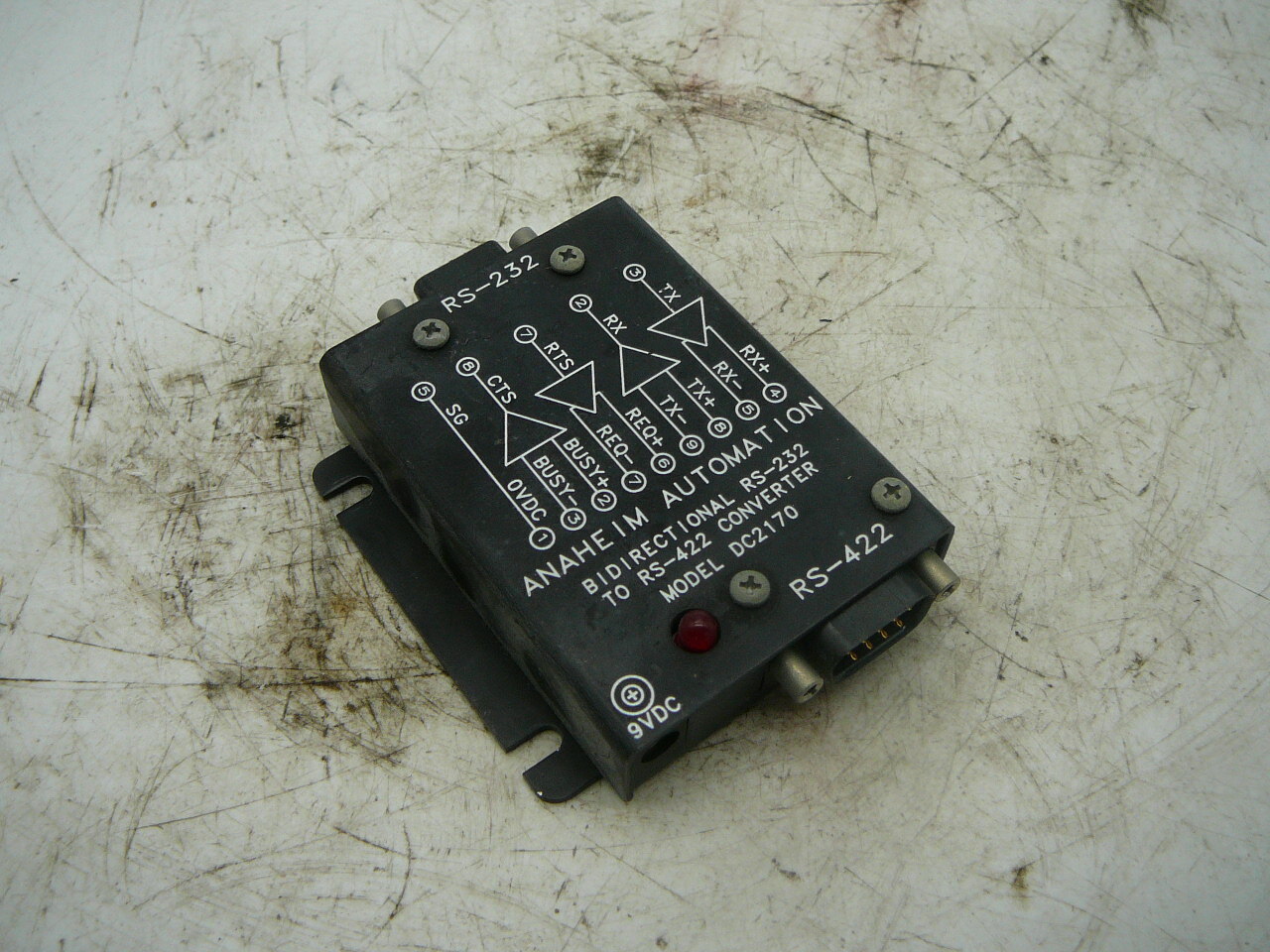 ANAHEIM AUTOMATION MODEL DC2170 BIDIRECTIONAL RS-232 TO RS-422 CONVERTER 9VDC