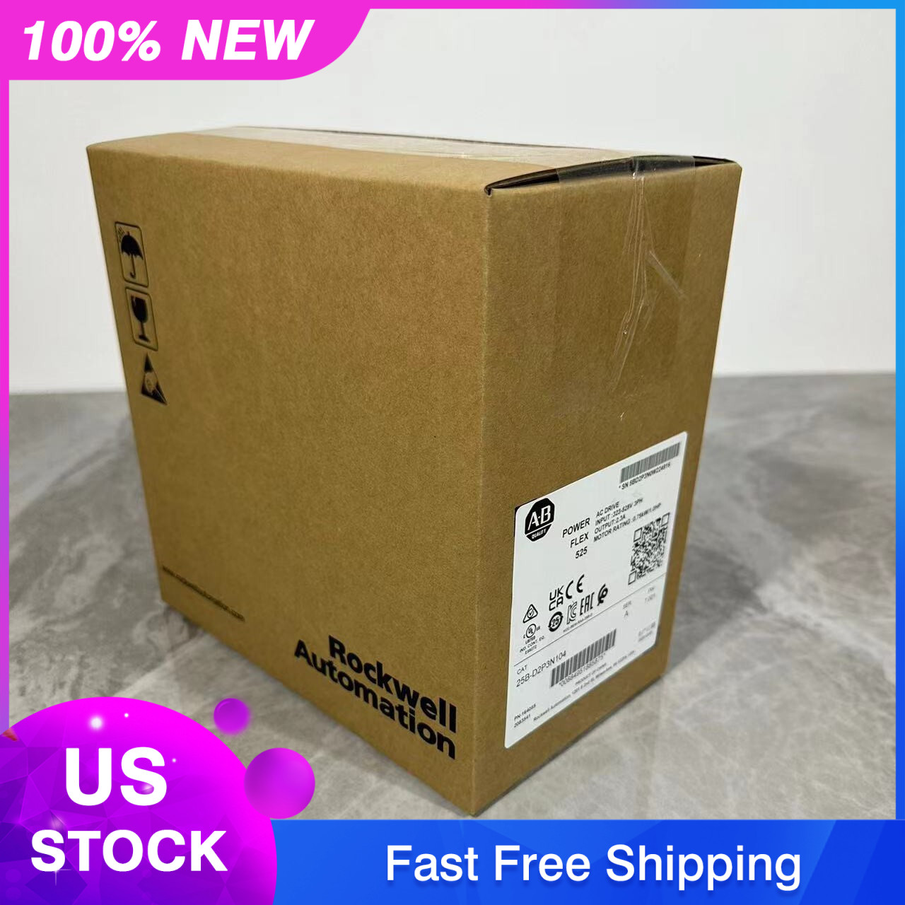 AB 25B-D2P3N104 PowerFlex 525 0.75kW 1Hp AC Drive 25BD2P3N104 new