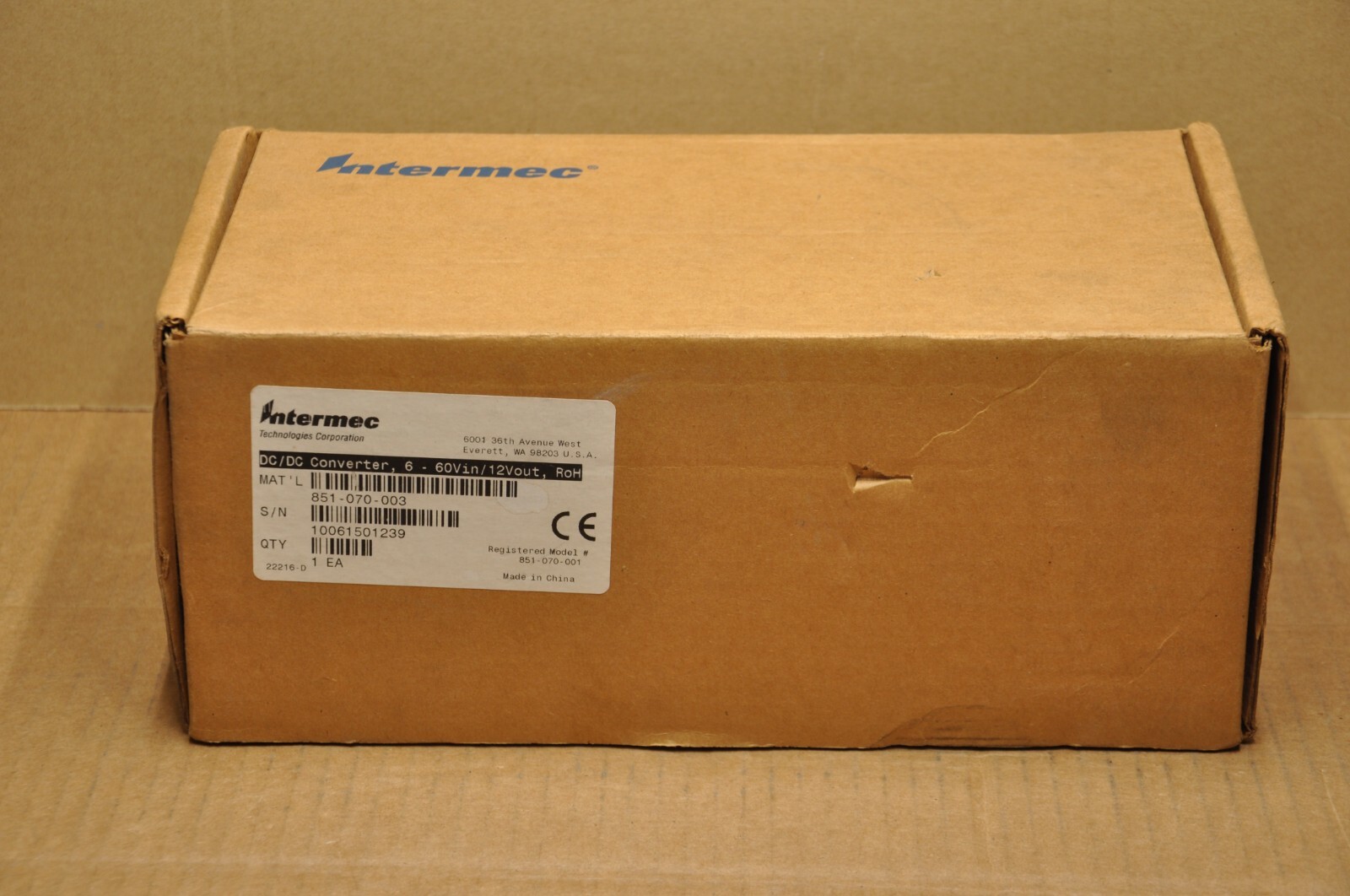 Intermec 851-070-001 Dc/Dc Converter 6-60Vdc 14A 12V 4.5A 4A NEW