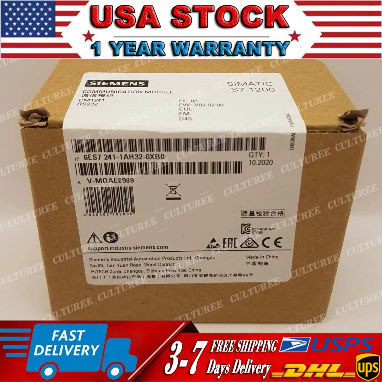 New Siemens 6ES7241-1AH32-0XB0 6ES7 241-1AH32-0XB0 SIMATIC S7-1200 CM 1241