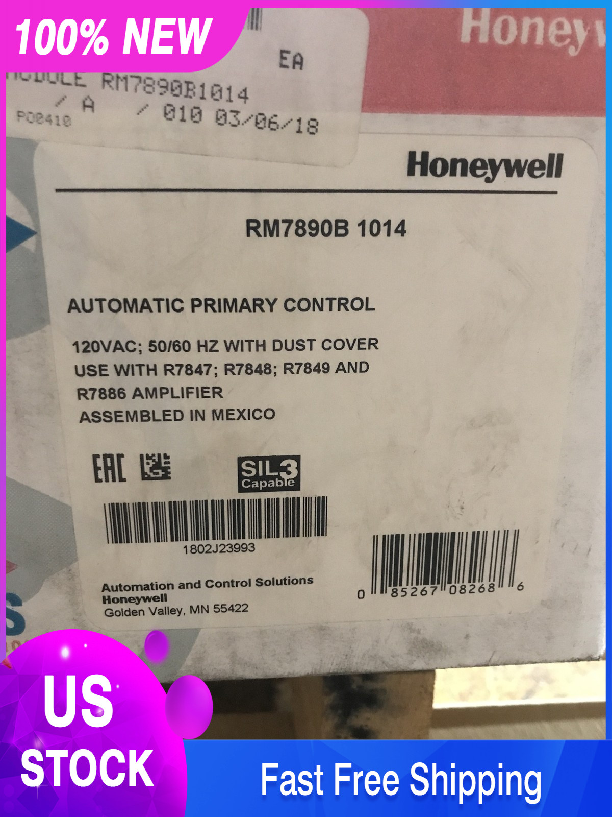 Honeywell RM7890 B 1014 Industrial Burner Control / New!!