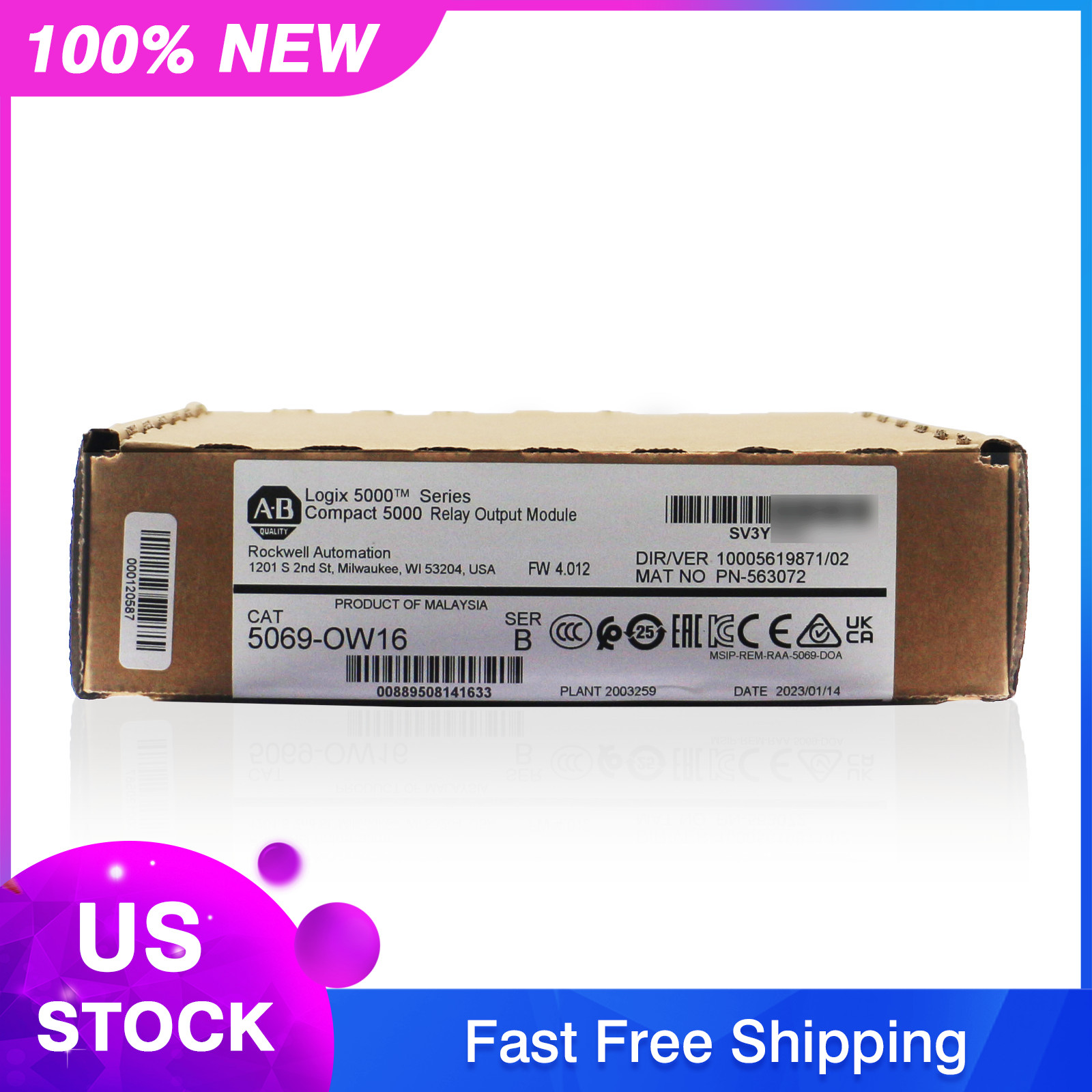 New Factory Sealed AB 5069-OW16 Compact 5000 Relay Output Module
