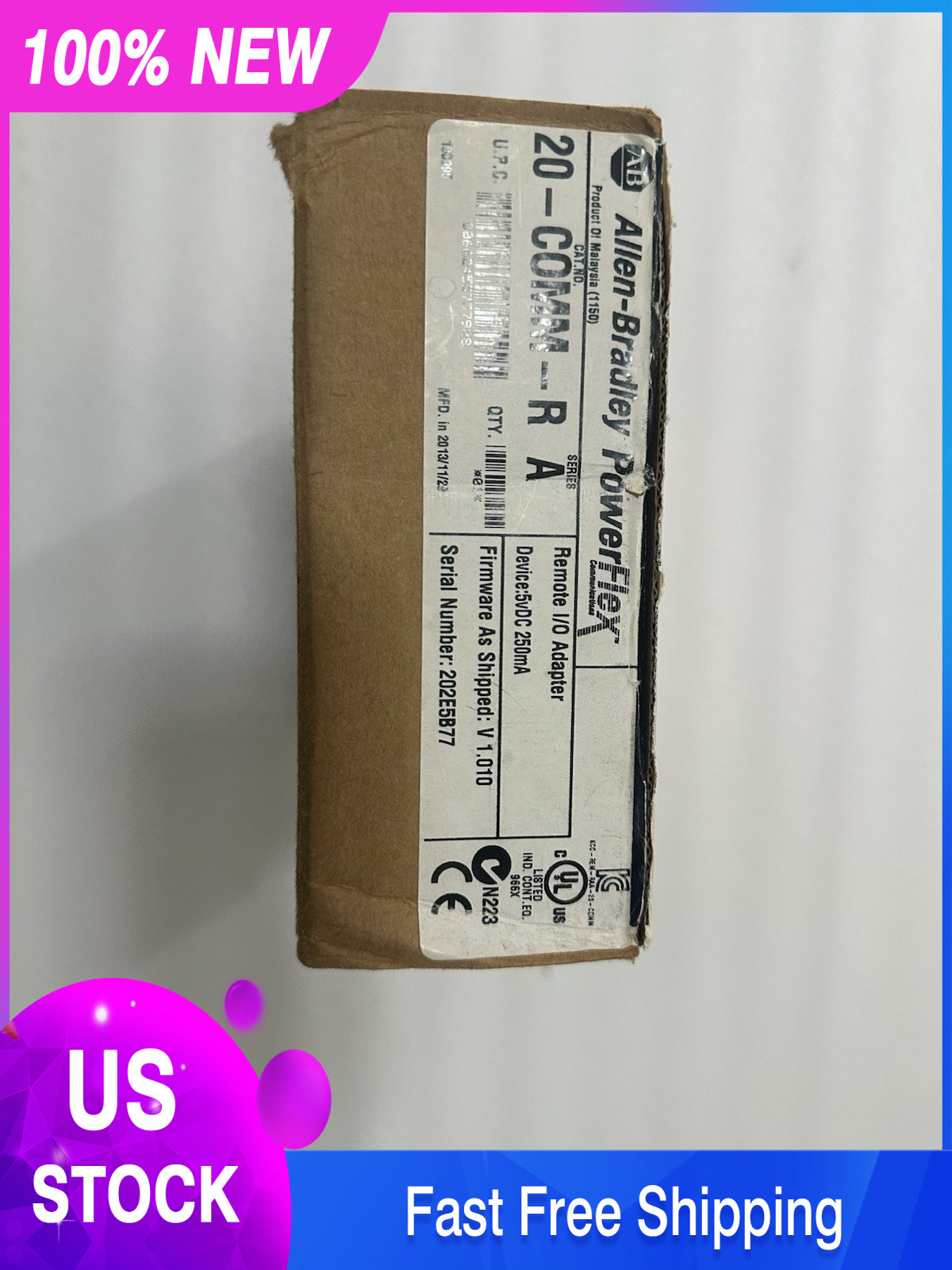 ALLEN BRADLEY 20-COMM-R SER A FRN V 1.010 REMOTE I/O COMMUNICATIONS MODULE
