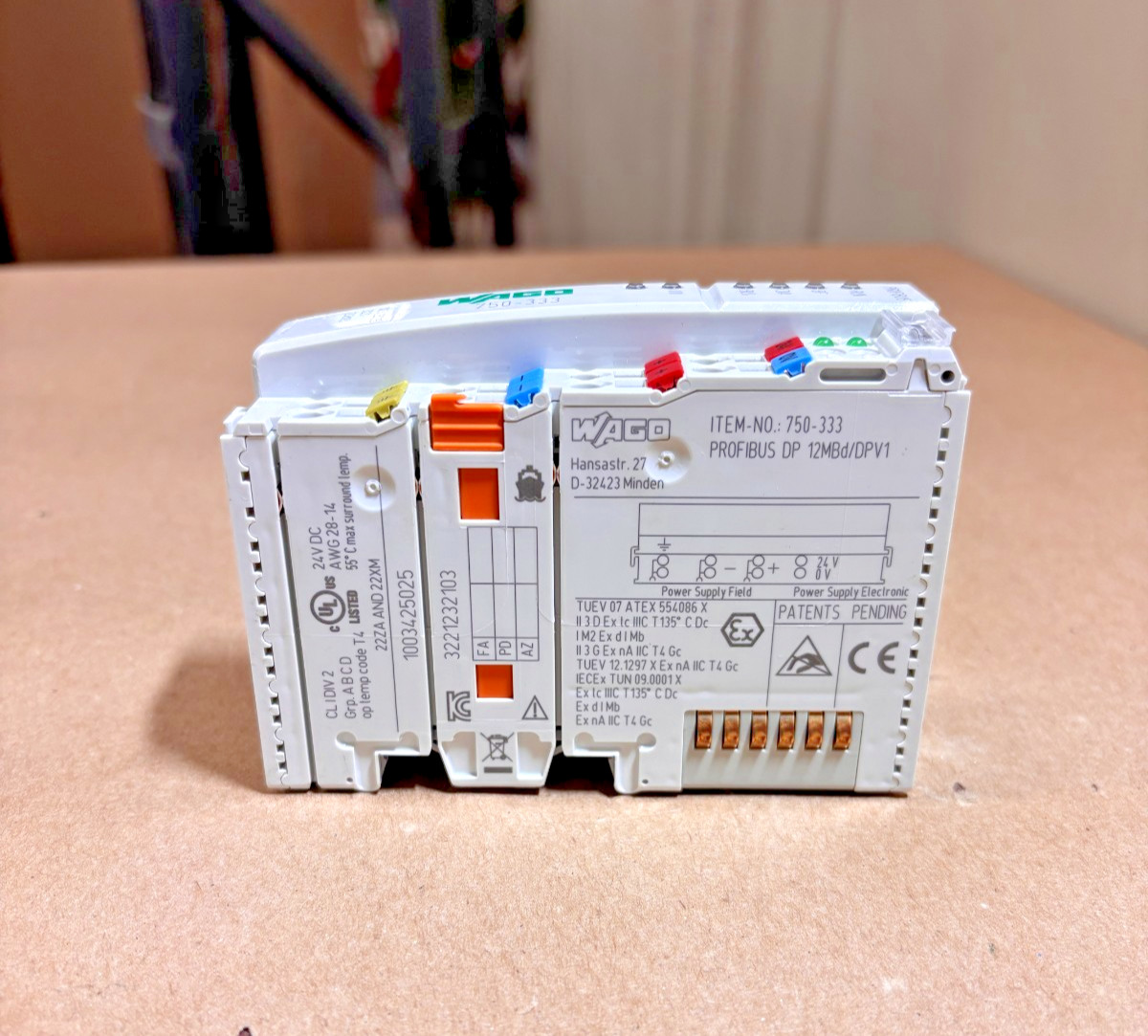WAGO 750-333 – Fieldbus Coupler for Profibus DP – PLC Processor Module