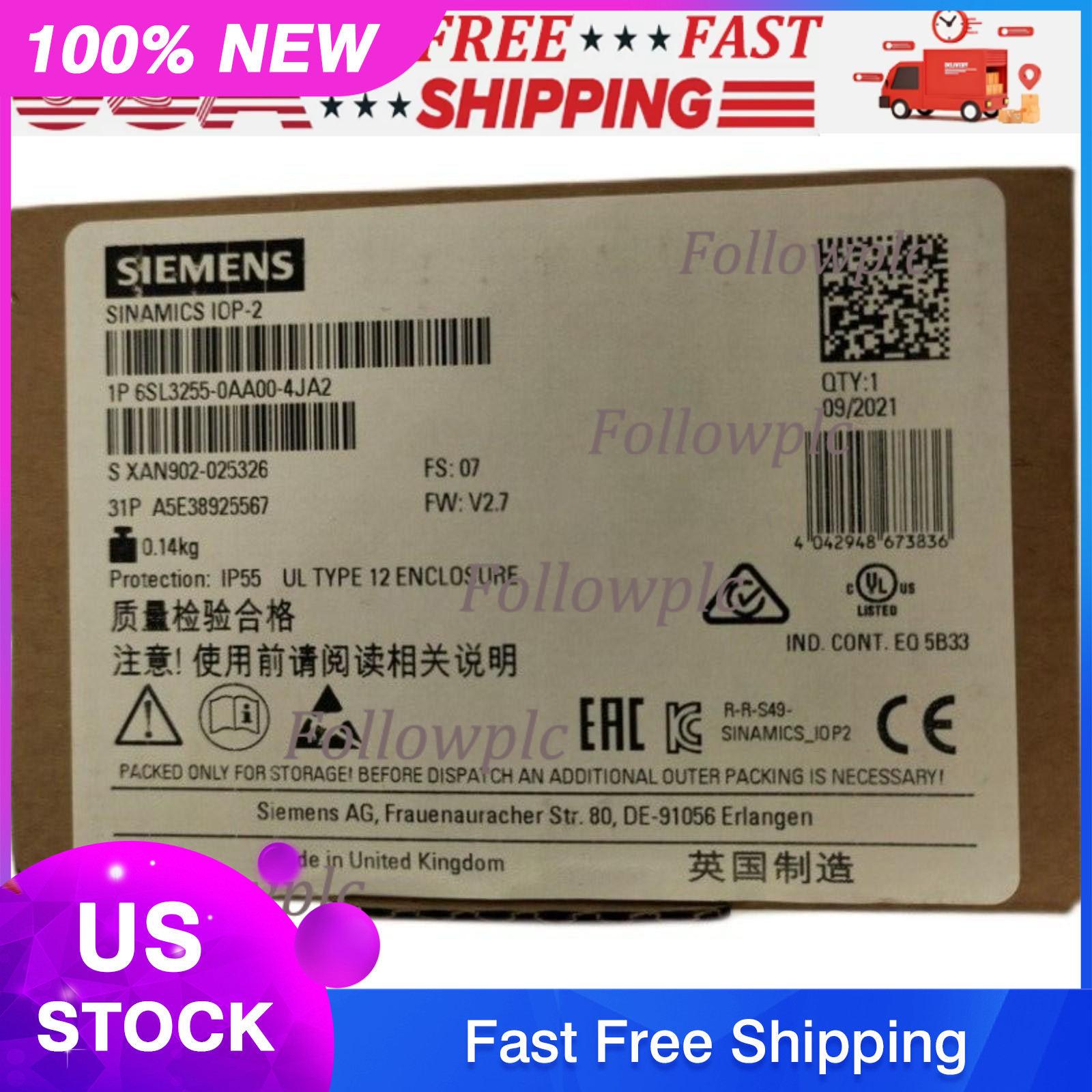New Siemens 6SL3255-0AA00-4JA2 6SL32550AA004JA2 G Intelligent Operator Panel