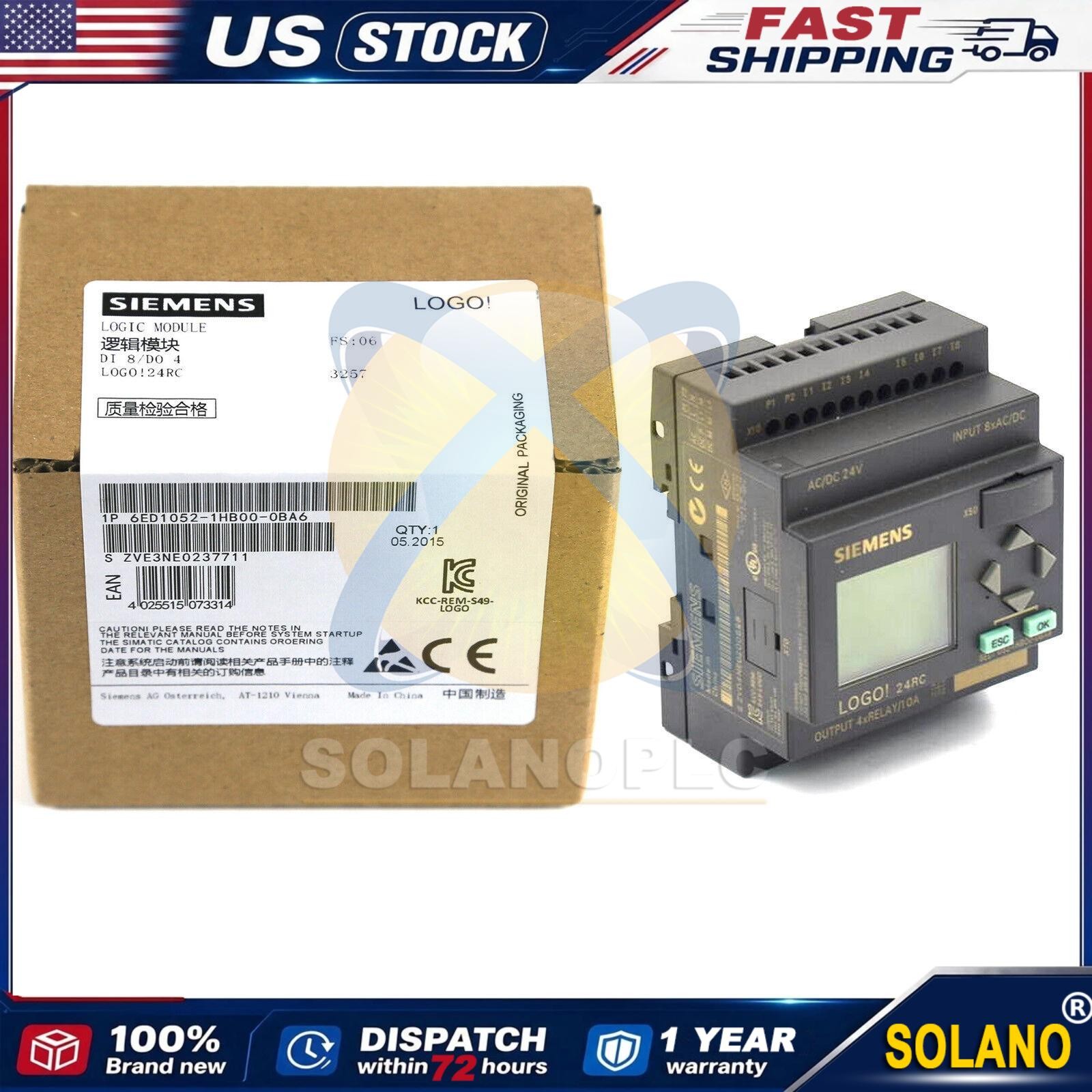 New Siemens LOGO 24RC logic module 6ED1052-1HB00-0BA6 6ED1 052-1HB00-0BA6