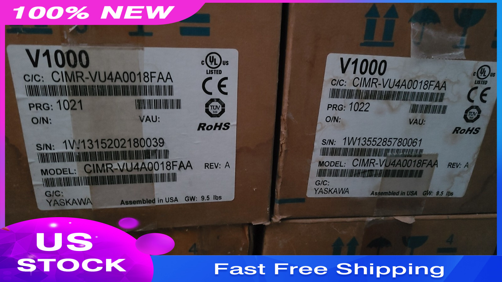 Yaskawa CIMR-VU4A0018FAA Inverter CIMRVU4A0018FAA 1PC New 10HP V1000 Lot of 1