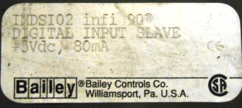 BAILEY CONTROLS, DIGITAL INPUT SLAVE, IMDSI02, INFI 90, +5VDC, 80MA, 120 VAC