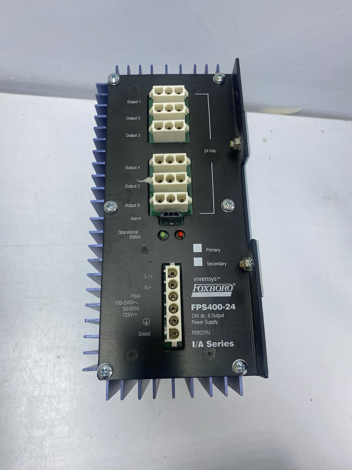 FOXBORO Invensys P0922YU, FPS400-24 Power Supply I/A Series 24 VDC, 6 Outputs