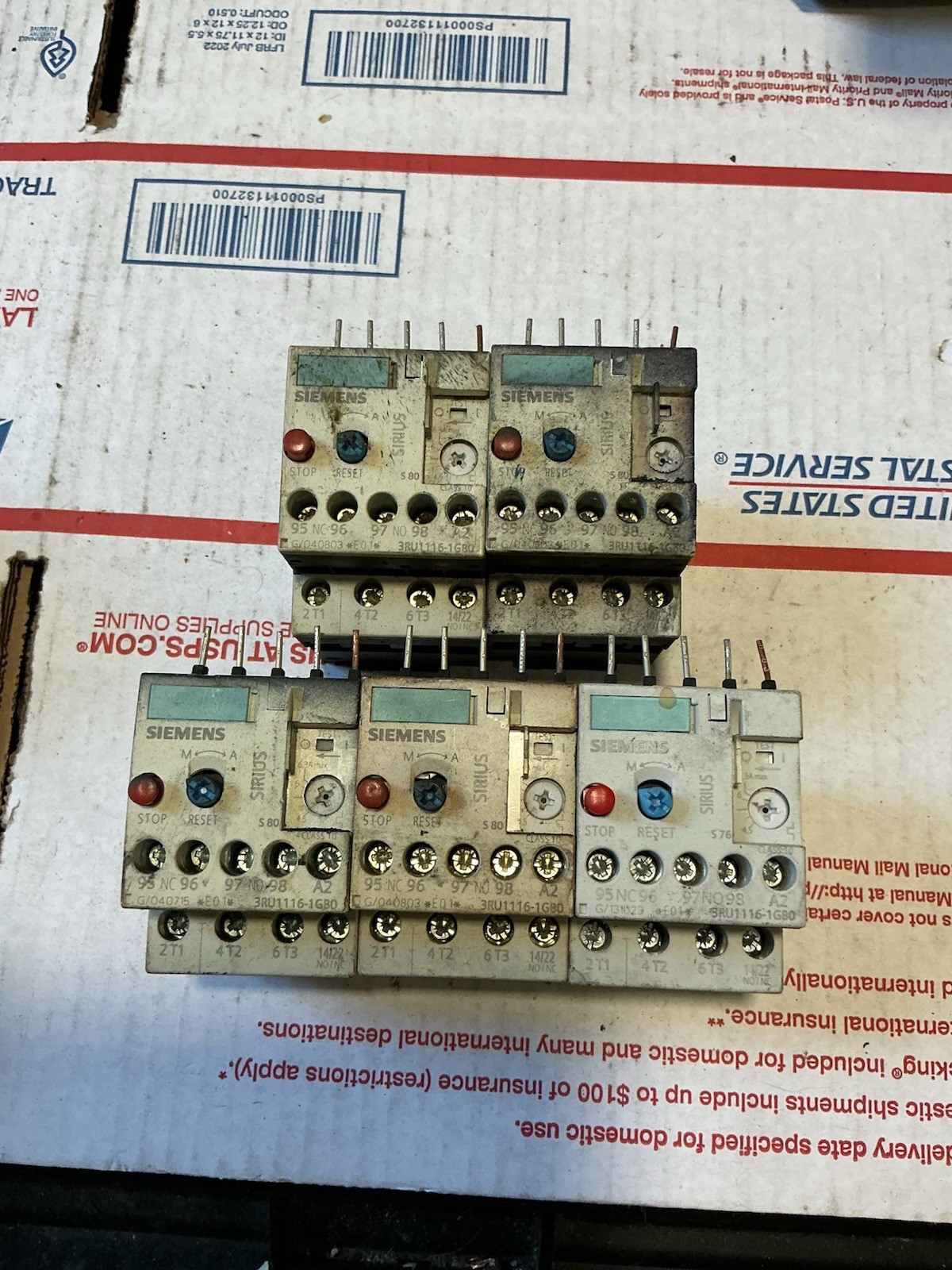 Lot Of 5 SIEMENS 3RU1116-1GB0 RELAY F5