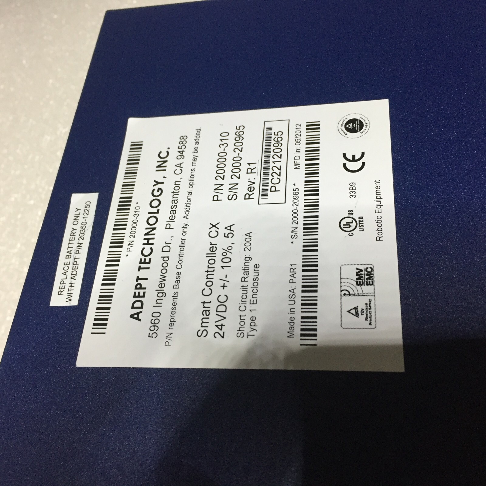 Adept Technology SmartController CX 20000-310 Rev:R1 Automation Robot Controller