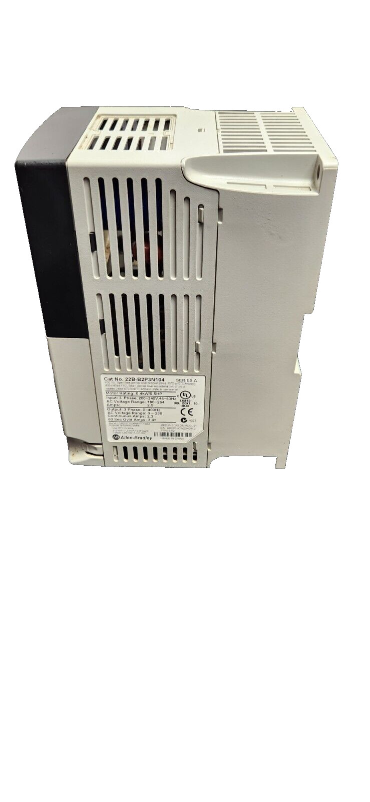 Allen-Bradley VFD Variable Frequency Drive 22B-D2P3N104 SER A Working Surplus