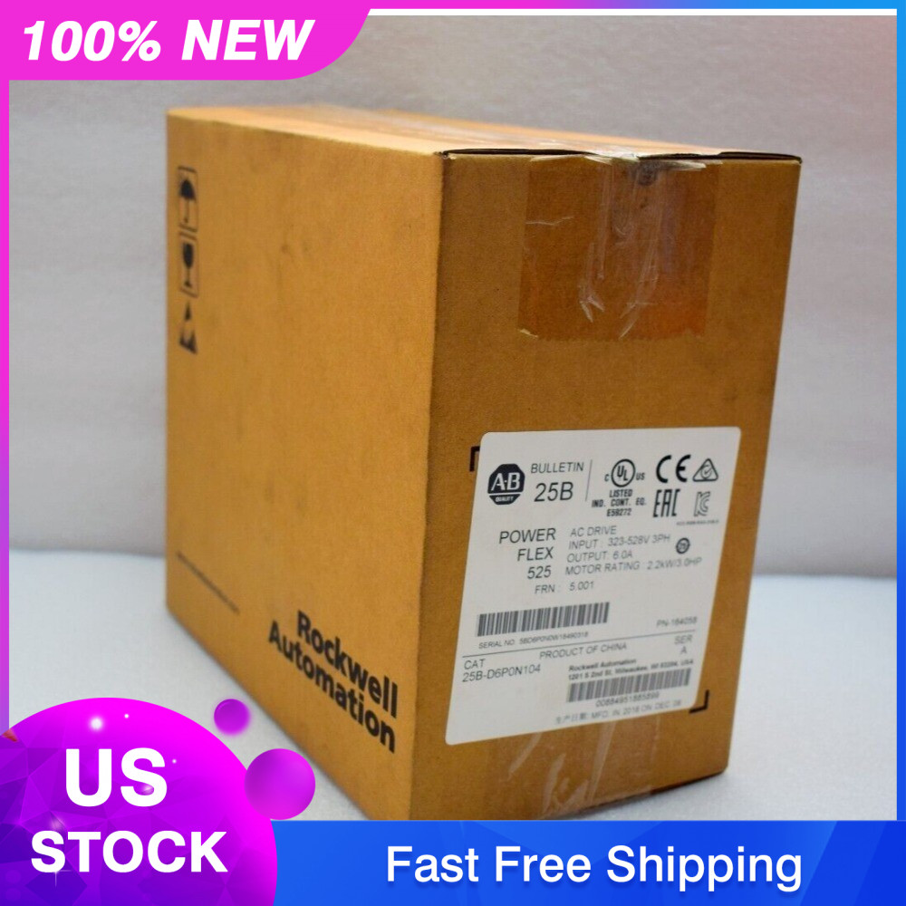 ‎️‍ NEW Factory Sealed AB 25B-D6P0N104 PowerFlex 525 AC DRIVE US Free Tax