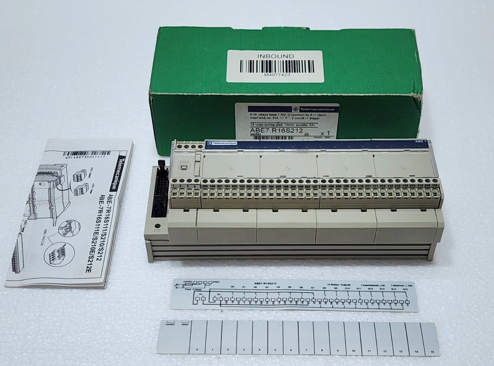 Telemecanique ABE7R16S212 Electromechanical output relay sub-base, 16 channels
