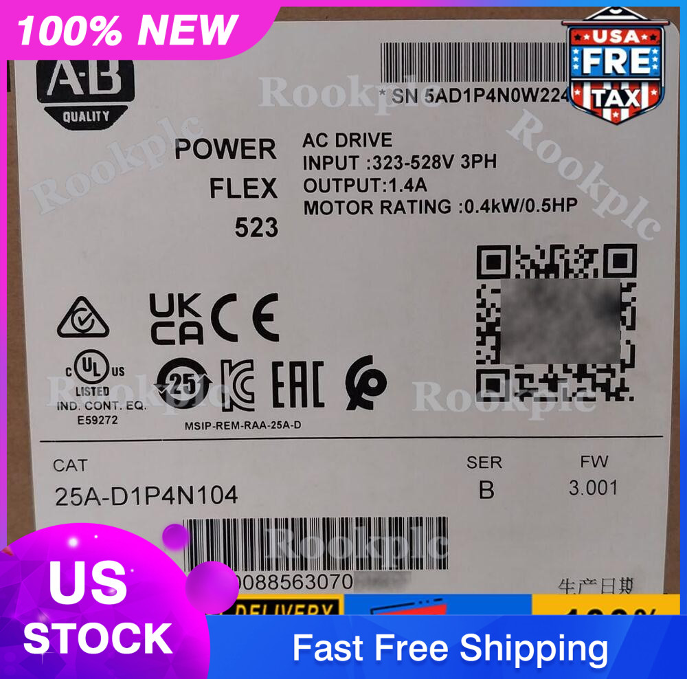 AB 25A-D1P4N104 Ser B PowerFlex 523 AC Drive 0.4kW 0.5HP Sealed Pack