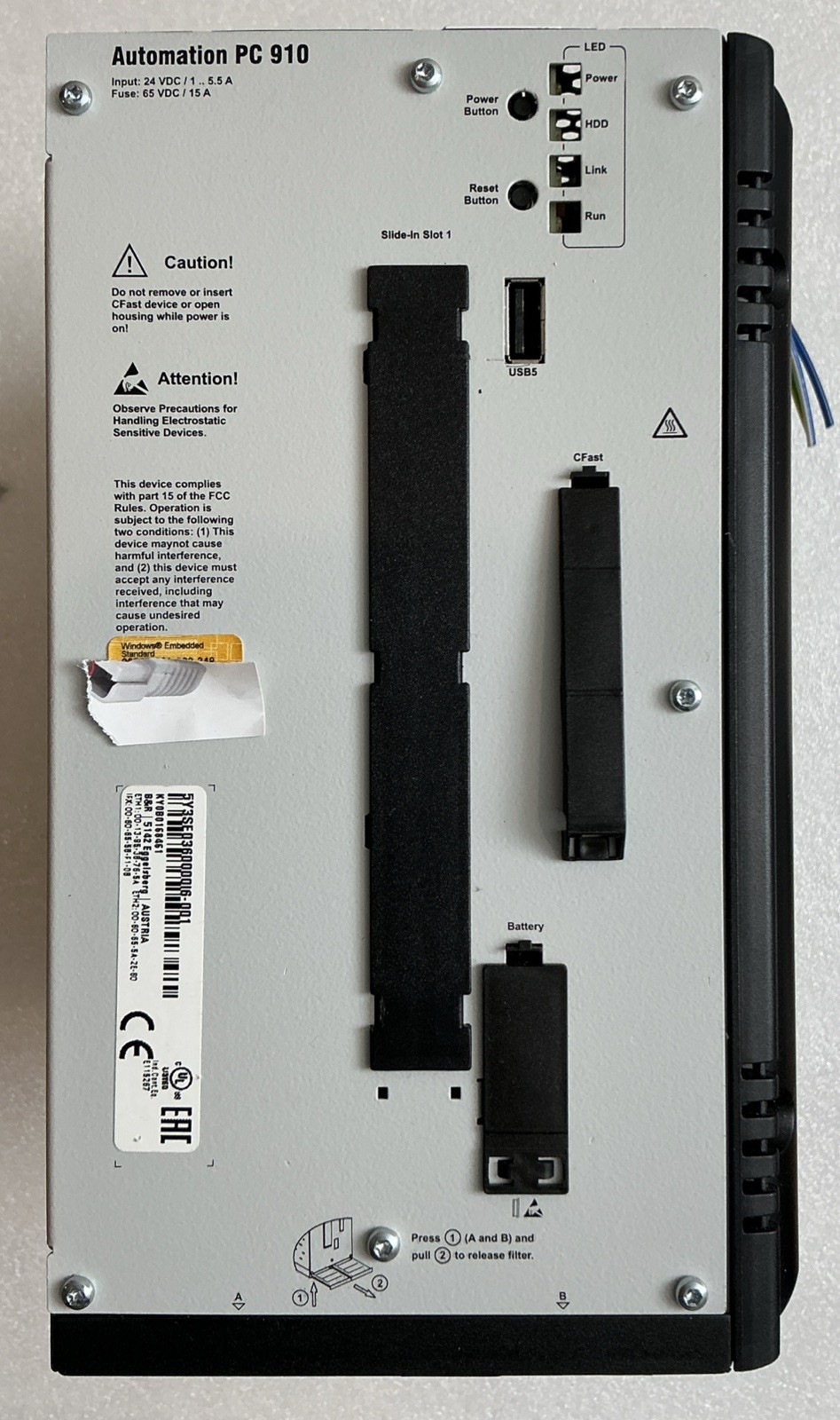 B&R Automation 5PC910.SX02-00 Industrial Computer PC 910 / PC910