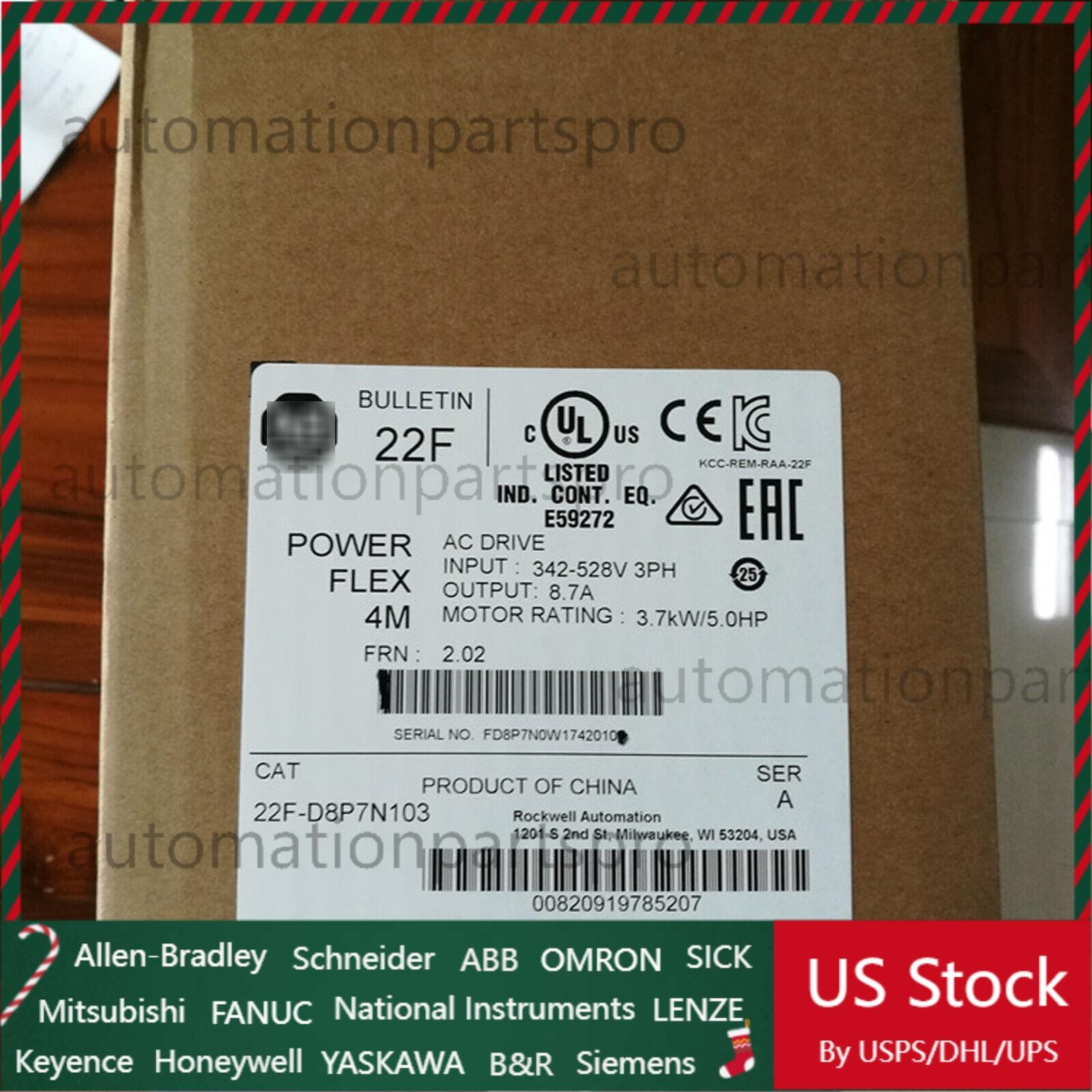 22F-D8P7N103 PowerFlex4M AC Drive Allen Bradley New Factory Sealed US Free Tax