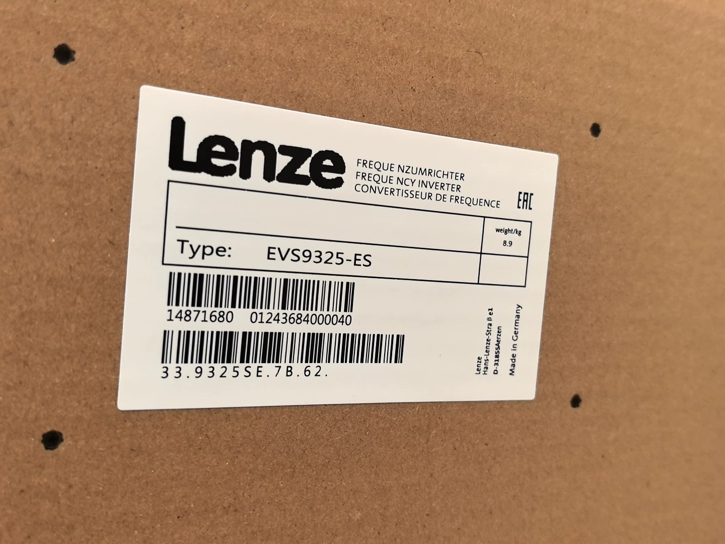 EVS9325-ES 1PCS NEW LENZE SERVO DRIVE EVS9325ES EVS9325-ES