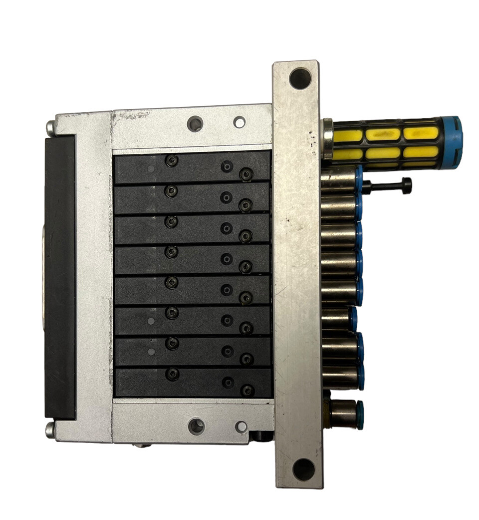 FESTO 18200 Valve Block Island CPV10-VI, CPV10-GE-MP-8 Block 18255, w/8 Valves