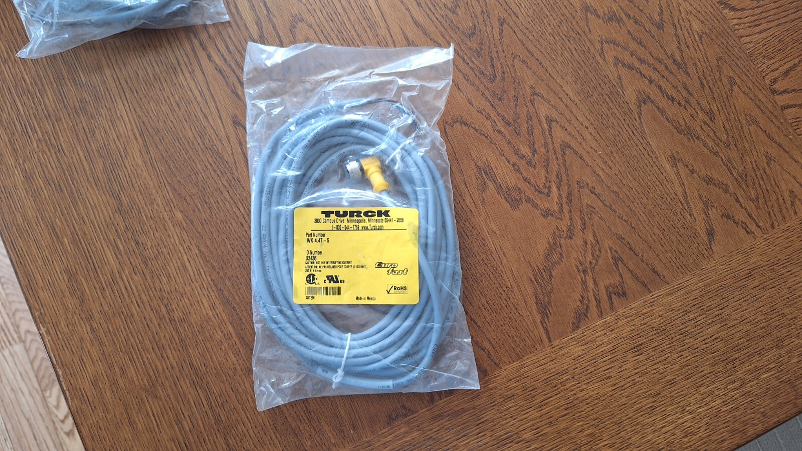 TURCK WK 4.4T-5 SENSOR CORDSET ID# U2436 New