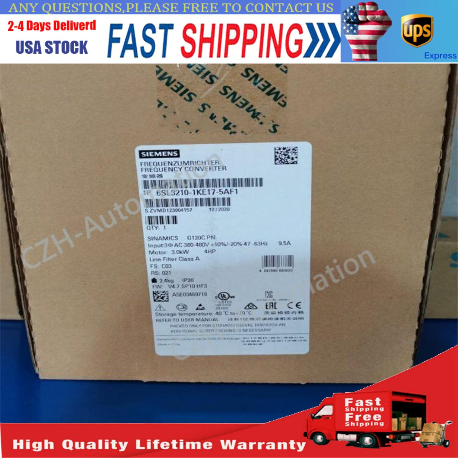 New Siemens 6SL3210-1KE17-5AF1 G120C RATED POWER 3,0KW 6SL3 210-1KE17-5AF1