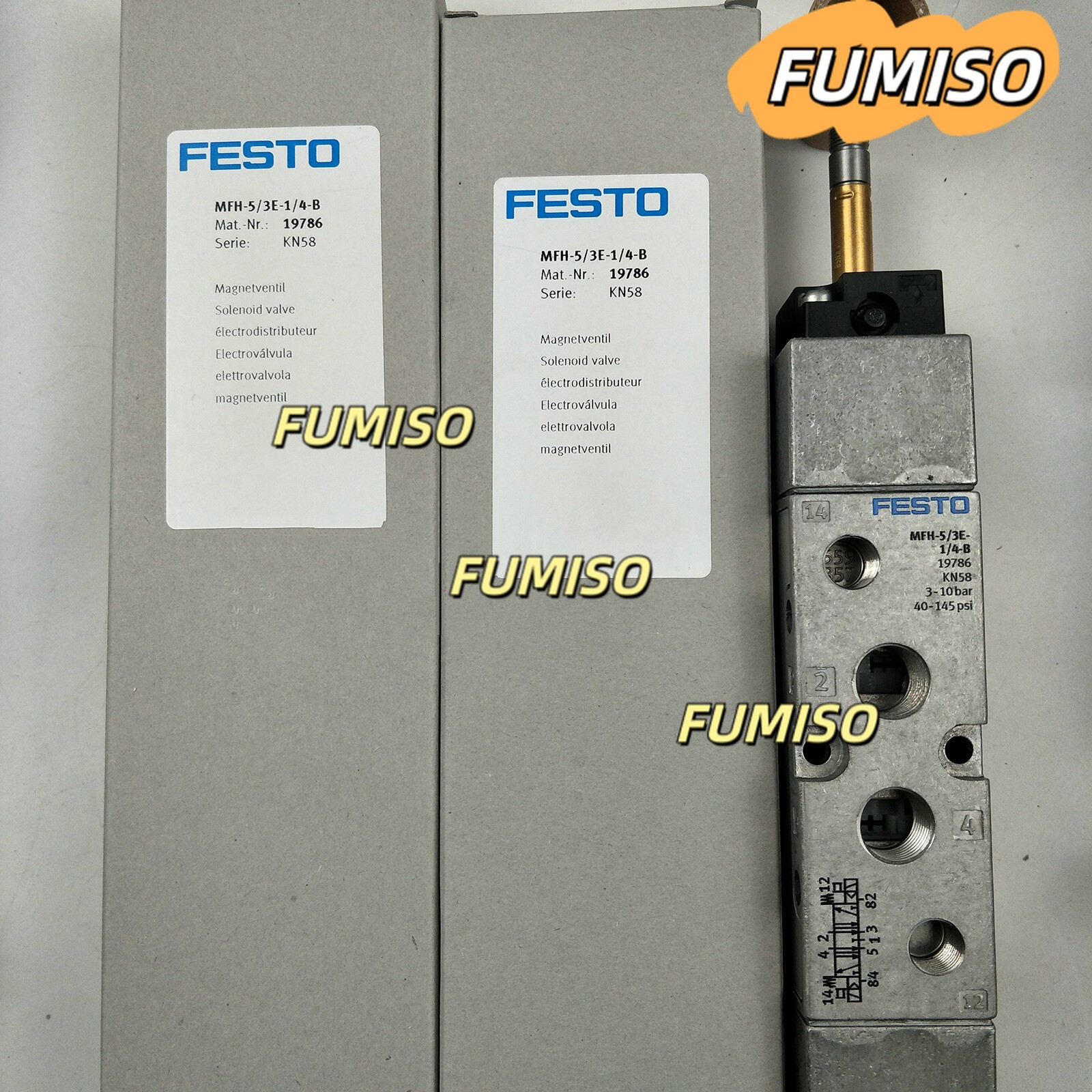 Festo MFH-5/3E-1/4-B 19786 1PC New Solenoid Valve Expedited Shipping&