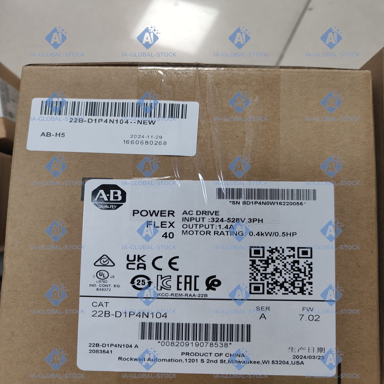 US STOCK One Factory Sealed 22B-D1P4N104 PowerFlex 40- 0.4 kW (0.5 HP) AC Drive