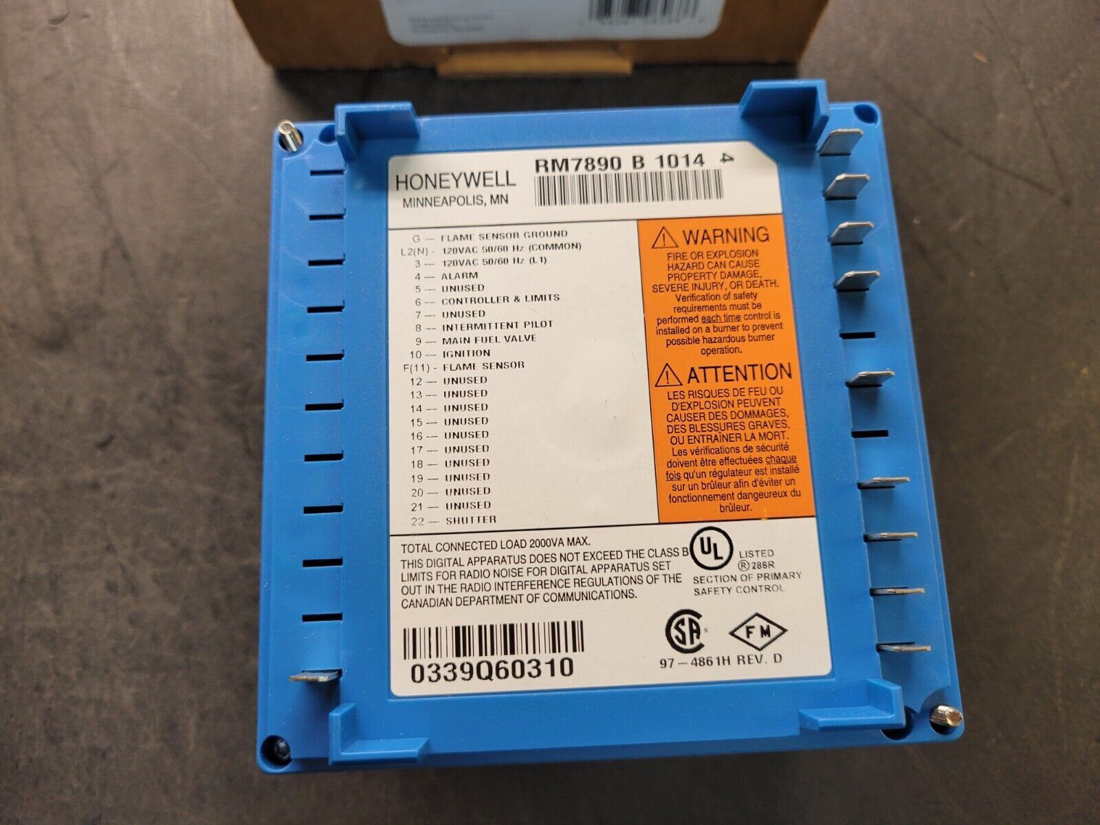1PC Honeywell RM7890B1014 Burner Control New Expedited Shipping